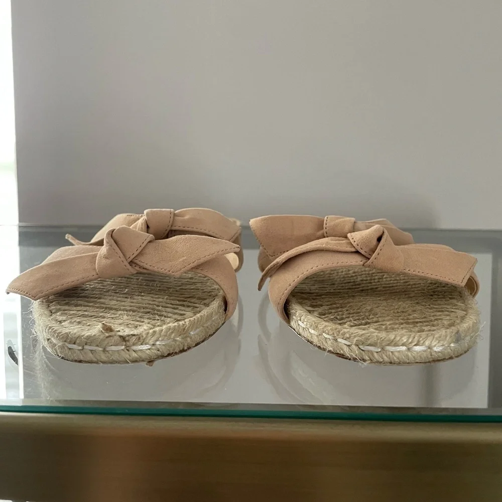 Alexandre Birman Nude Pink Espadrille Knot Slide Sandals